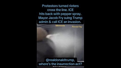 Protestors turned rioters ICE hits back with pepper spray.