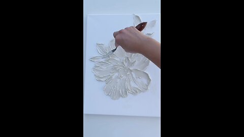 DIY White Flower Plaster Art | 3D Flower Texture Painting Wall Decor Ideas