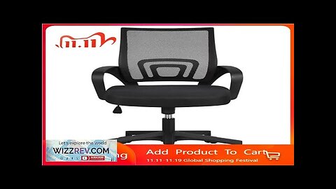 Adjustable Mid Back Mesh Swivel Office Chair With Armrests Black Computer Armchair Review