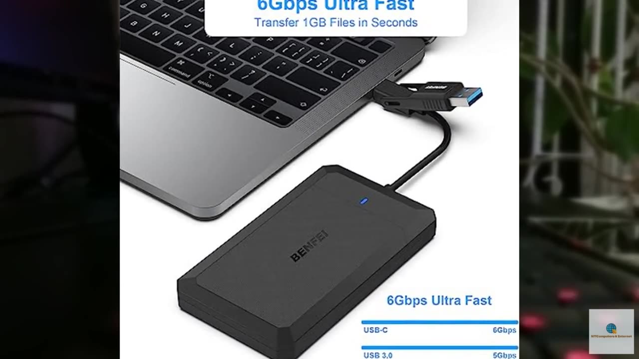 BENFEI 2.5 Inch SATA to USB Tool Free External Hard Drive Enclosure, USB Type-C/