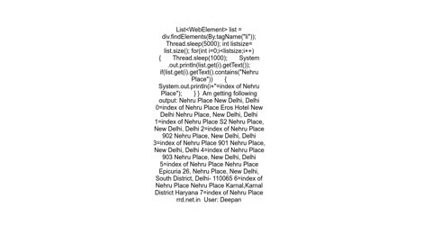Print index of the specific search result on the console