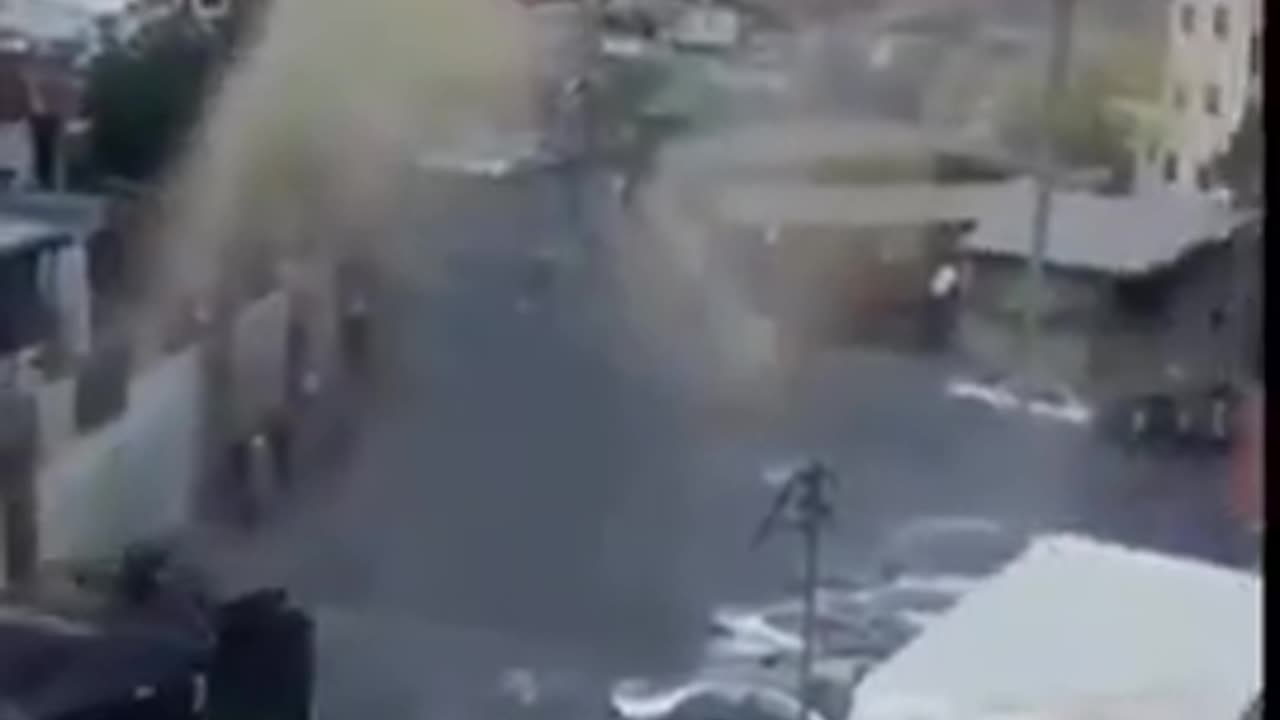 The Israeli army sprays sewage water on Palestinian homes in the West Bank