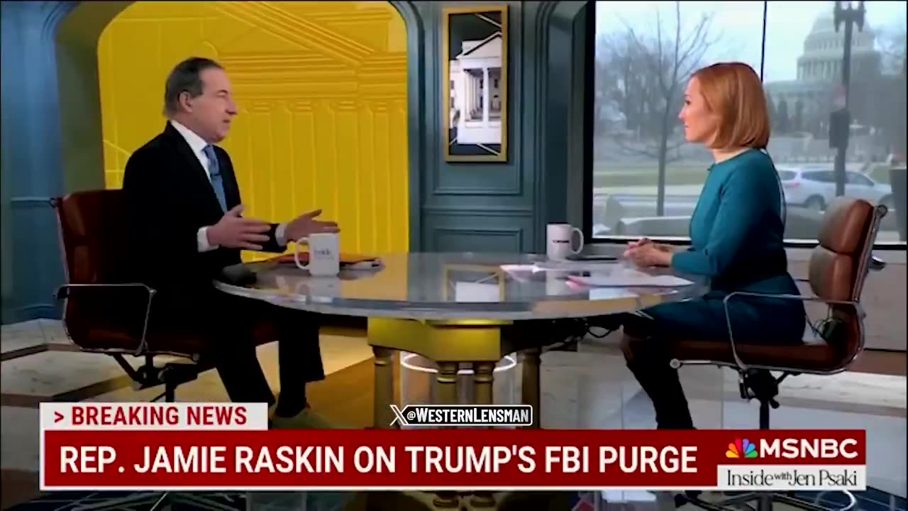 Criminal Jamie Raskin is not handling Trump cleaning house at the corrupt FBI very well: