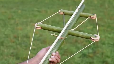 Bamboo Creations with Wooden Slingshot and Bow #bamboo #diy #slingshot #airyart