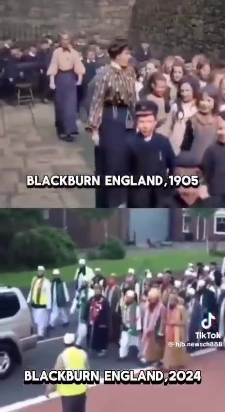 Blackburn, England. Before and after mass immigration and forced