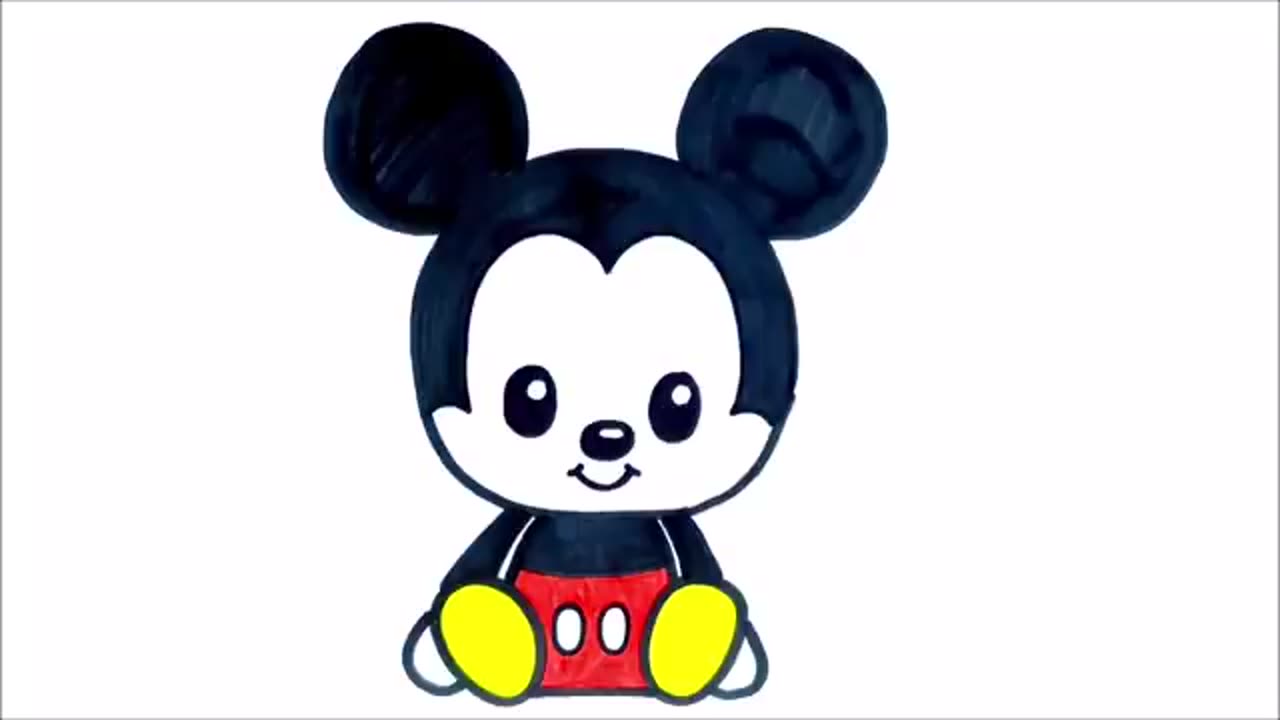 HOW TO DRAW A CUTE MICKEY MOUSE