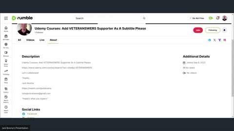 Udemy Courses: Add VETERANSWERS Supporter As A Subtitle Please