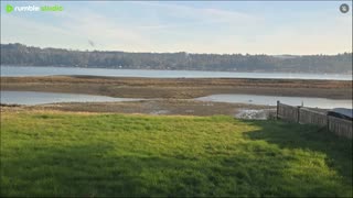 Foggy over the water with sun on the way