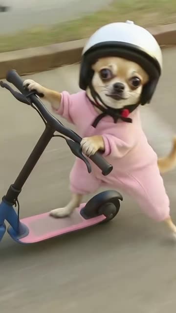 Unbelievable! Cute Puppy Riding a Scooter Like a Pro 🐶🛴
