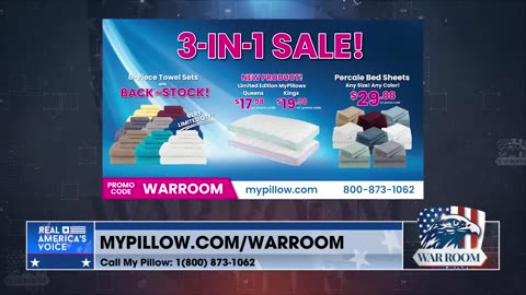 3-In-1 Sale Exclusively For The WarRoom Posse! Order Now At MyPillow.com/warroom 