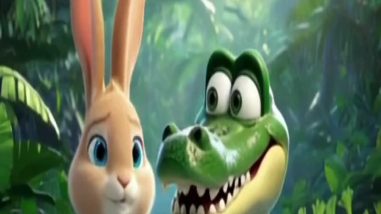 The Wise Rabbit and the Crocodile | Moral Story for Kids | English Animated Short Story