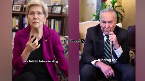 Chuck Schumer and Elizabeth Warren posted identical videos—word for word—right...