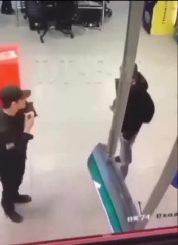 Dude Sucker Punches a Security Guard and Then Gets Eliminated With a Vicious Spinning Kick