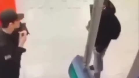 Dude Sucker Punches a Security Guard and Then Gets Eliminated With a Vicious Spinning Kick