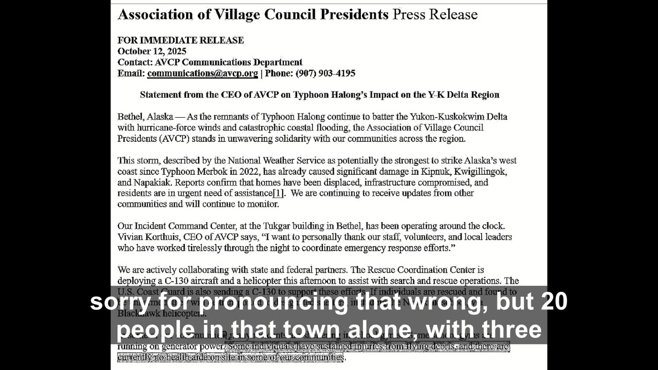 Alaska Disaster: Typhoon Halong’s Wrath in the Yukon-Kuskokwim Delta