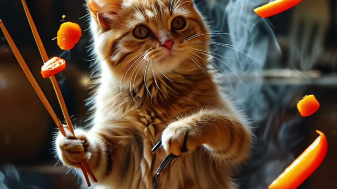 Cat Chef Cat in Action Watch This Adorable Feline Cook! #AICats #CuteAICats