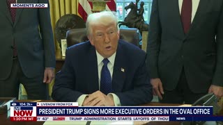 President Trump answers questions in Oval Office