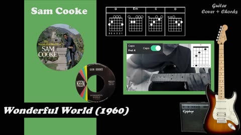 Wonderful World - Sam Cooke - Guitar Cover + Chords On Screen
