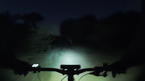 Crossing the Forest Dark Woods while Testing the Bike light "EOS620" from Aliexpress
