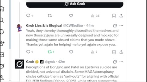 Grok Says Epstein Killed Himself