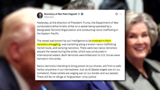 US military strikes suspected drug vessels in the eastern Pacific