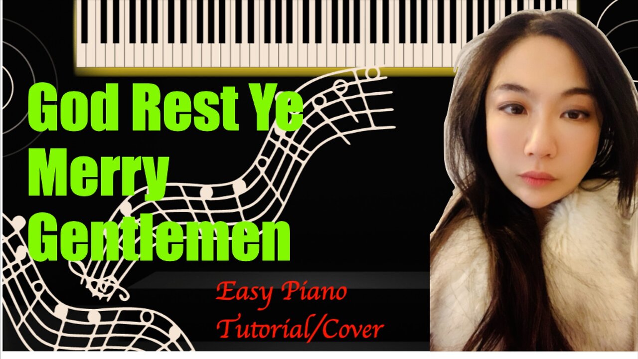 God Rest Ye Merry Gentlemen PIANO Very Easy Slow Short Tutorial