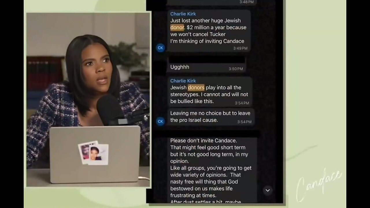 Charlie Kirk Complained about ‘JEWISH Donors’ Bullying Him – Candace Owens