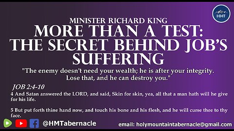 MINISTER RICHARD KING - MORE THAN A TEST: THE SECRET BEHIND JOB'S SUFFERING