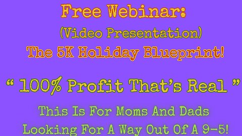 Free Webinar:The $5000 Holiday Blueprint To Online Digital Income !