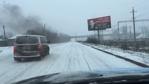 Russians Burnt an Armored Vehicle on the Road Between Kramatorsk and Konstantinovka