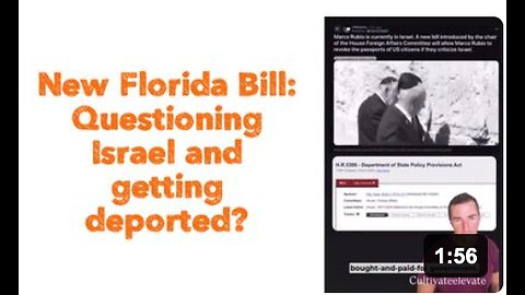 New Florida Bill: Questioning Israel and getting deported? 