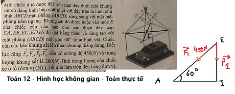 Toán 12: Một chiếc ô tô được đặt trên mặt đáy dưới một khung sắt có dạng hình hộp chữ nhật với đáy