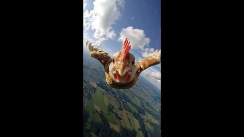 Chicken Descending from the Sky – A Unique Sight!"
