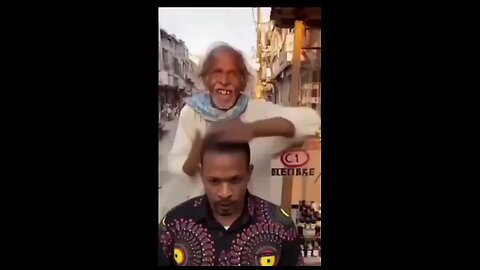 #Barber in India with magical touch.