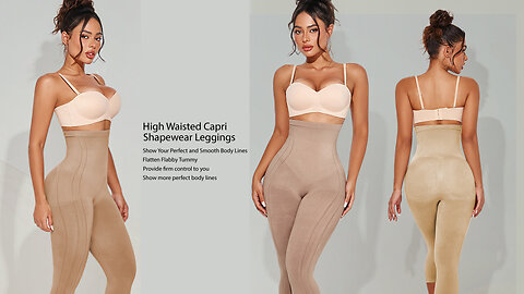 Women's High-Waisted Shapewear Leggings – Tummy Control Capri with Butt Lift & Thigh Slimming.
