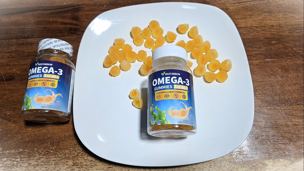 Omega-3 Gummy Supplement for Adults, 1280mg, DHA, EPA, Vegan