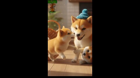 The Dog and His Puppies