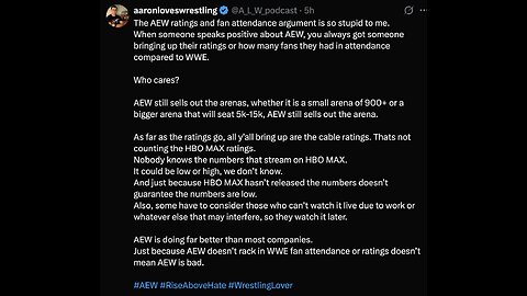 AEW Ratings & Attendance DO MATTER – WAKE UP! #shorts