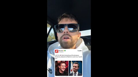 Mark Zuckerberg officially leaves California and relocates to Florida to avoid new “wealth tax.”