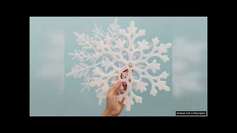 6pcs Large White Snowflakes Ornaments 12” Big Plastic Glitter Snowflake for Winter Review