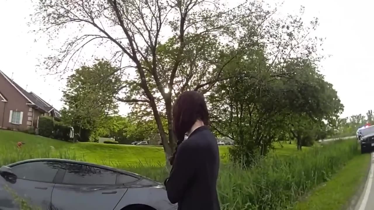 Confused Woman Crashes Tesla, Flirts With Police & Has No Idea Where She's at