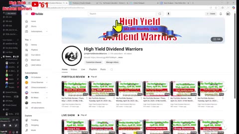 High Yield Dividend Warriors Friday Live Show 2 May $16k monthly income