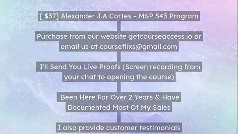 Download Alexander J.A Cortes – MSP 543