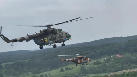 Pair of Ukrainian Mi8 Helicopters