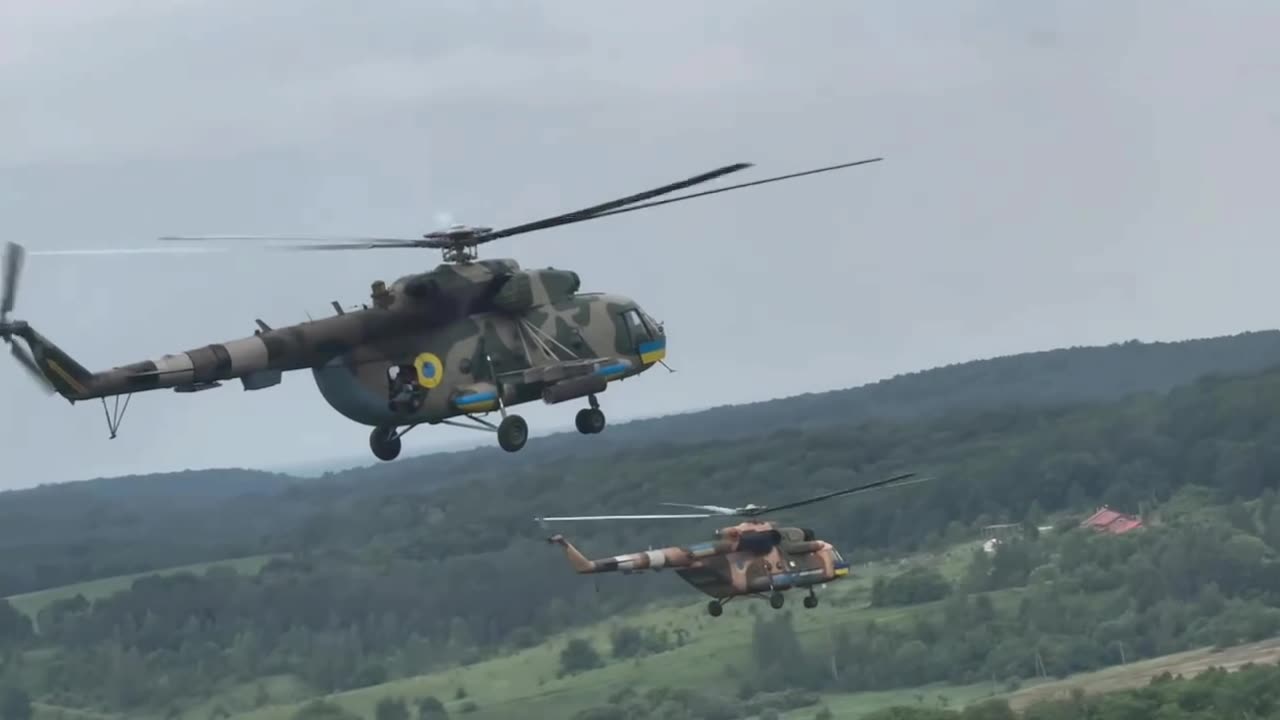 Pair of Ukrainian Mi8 Helicopters