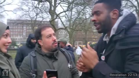 Speakers Corner_Lamin Panicking Because Muslims Are Learning So He Interrupts_He Then Runs From Dave