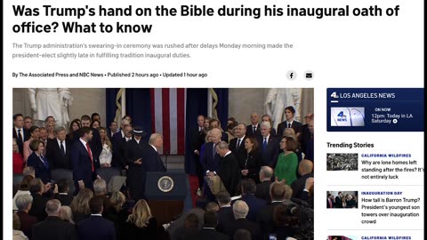 TRUMP REFUSES TO SWEAR ON THE BIBLE DURING HIS OATH THAT WAS AN "ELEVATION TO RANK OF GOD" RITUAL!
