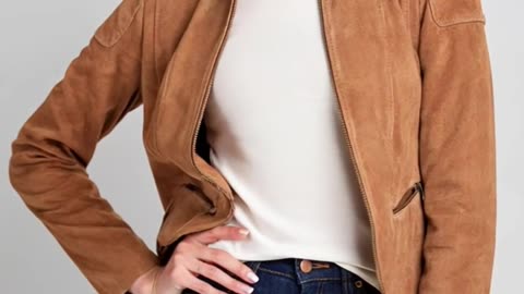 Tan Suede Biker That Blends Softness with Strength