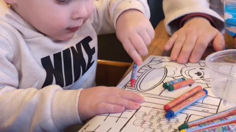 Crayon Drawing Startles Son