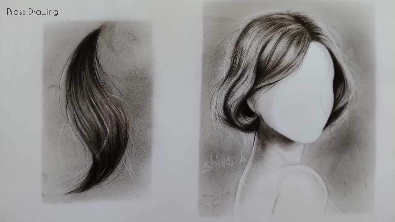 How To Draw Realistic Hair __ 🤫 Secret Trick Of Realistic Hair Drawing.